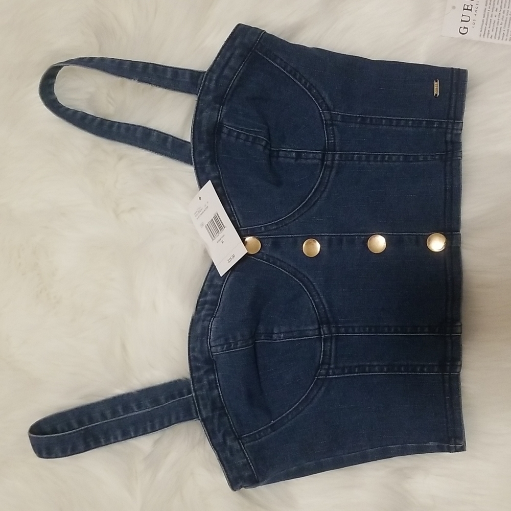 Nwt Guess denim bustier - Picture 2 of 9